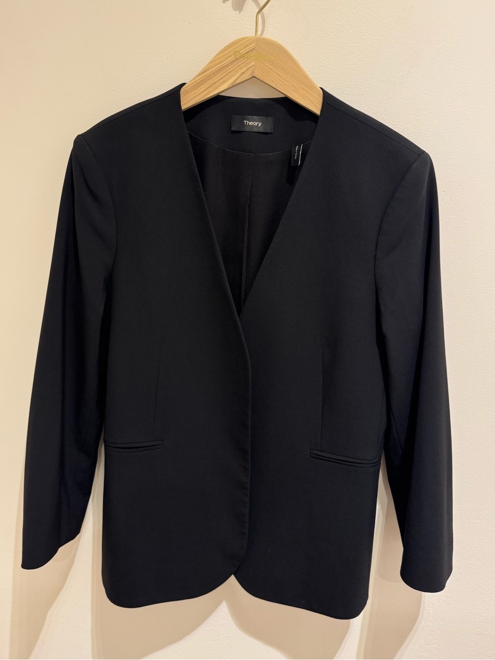 Theory Black Open-Front Tailored Blazer 10